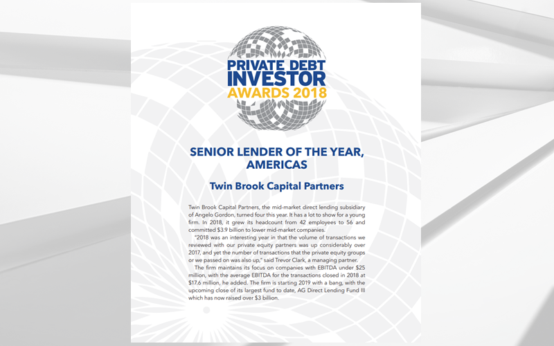 Twin Brook Named Senior Lender Of The Year Twin Brook Capital Partners